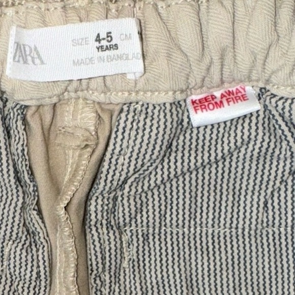 ZARA NWT Boys 4-5 years  Khaki Chino Pants Elastic Waist - Picture 6 of 7